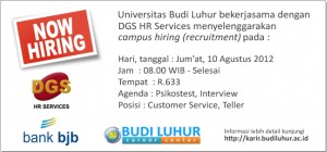 budi luhur career center dgs