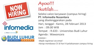 budi luhur career center campus hiring infomedia feb2013 budiluhur