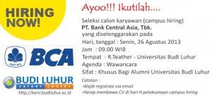 budi luhur career center bca 2013 new