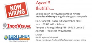 budi luhur career center indovisual 2013