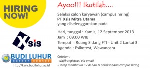 budi luhur career center xsis 2013