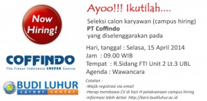 budi luhur career center campus hiring recruitment universitas budi luhur coffindo new