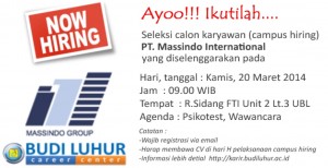 budi luhur career center campus hiring recruitment universitas budi luhur massindo