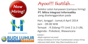 budi luhur career center campus hiring recruitment universitas budi luhur mii