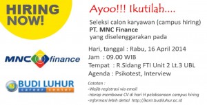 budi luhur career center campus hiring recruitment universitas budi luhur mnc finance