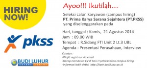 recruitment on campus hiring PT Prima Karya Sarana Sejahtera