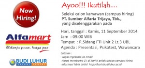 recruitment on campus hiring PT Sumber Alfaria TrijayaTbk