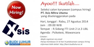 recruitment on campus hiring PT Xsis Mitra Utama