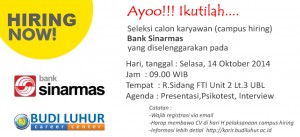 recruitment on campus hiring Bank Sinarmas