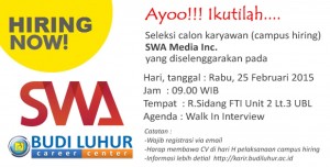 Campus Hiring SWA Media Inc Universitas Budi Luhur