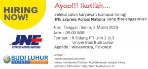 JNE Express Across Nations Budi Luhur Career Center Campus Hiring Universitas Budi Luhur