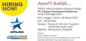 Artajasa Budi Luhur Career Center Campus Hiring Universitas Budi Luhur