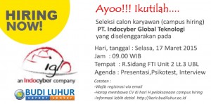 Indocyber Global Teknologi Budi Luhur Career Center Campus Hiring Universitas Budi Luhur