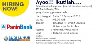 Universitas Budi Luhur Campus Hiring Panin Bank