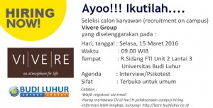 Universitas Budi Luhur Campus Hiring Vivere Group