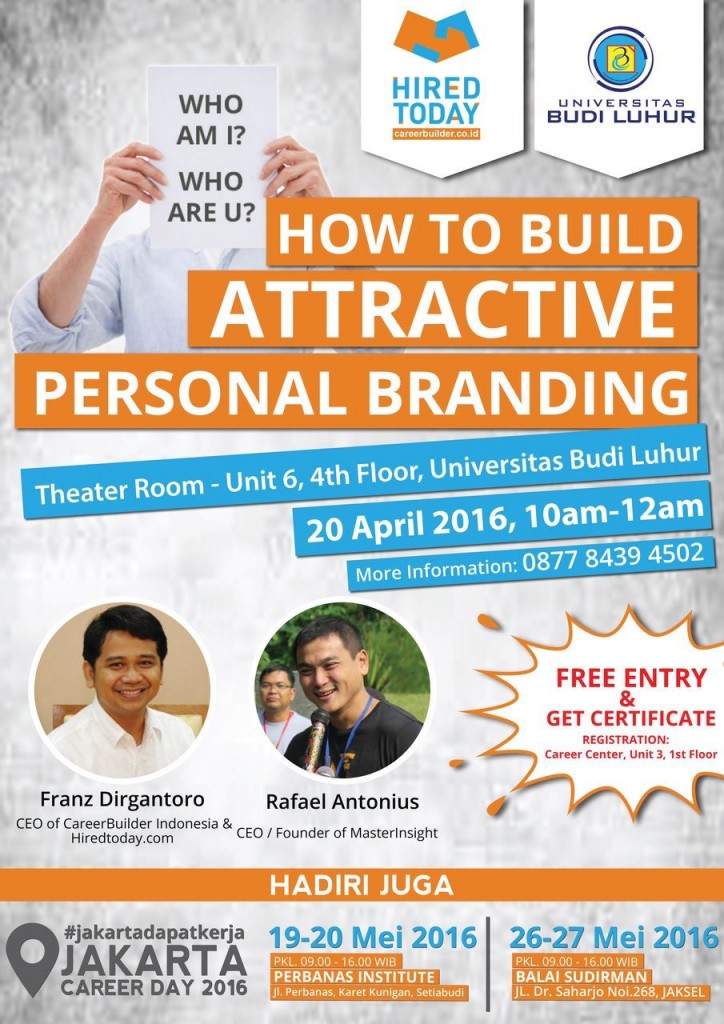 Budi Luhur Career Center How To Build Attractive Personal Branding
