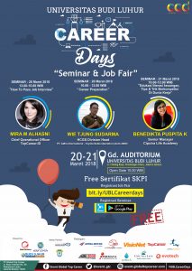 budi luhur career days 2018 - seminar & job fair! | budi