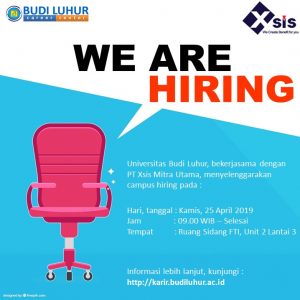 universitas budi luhur campus hiring PT Xsis Mitra Utama april 2019