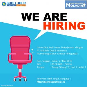 universitas budi luhur campus hiring PT Moladin Digital Indonesia