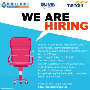 universitas budi luhur bank mandiri juli 2019