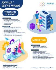 Loker Lamjaya Tech Support dan Marketing