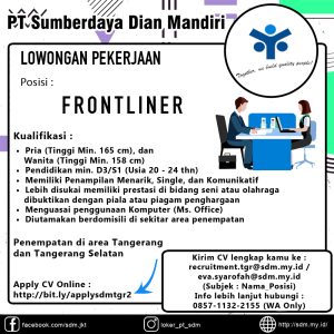 2022 Okt - Lowongan Frontliner Tangerang